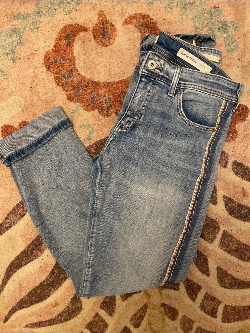 Pilcro and the Letterpress Light Blue Skinny Jeans with Side Stripe